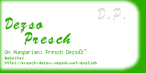 dezso presch business card